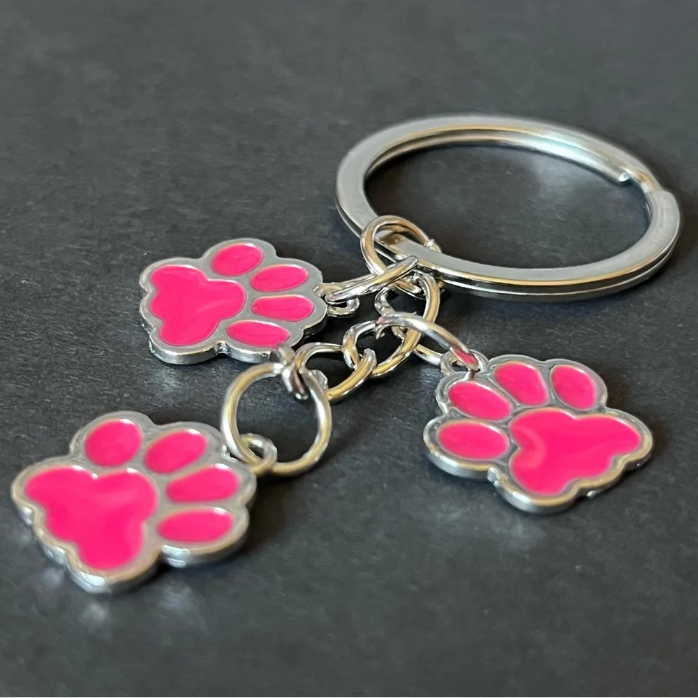 Paw Print Bag Charm Keychain - Picture 2 of 5